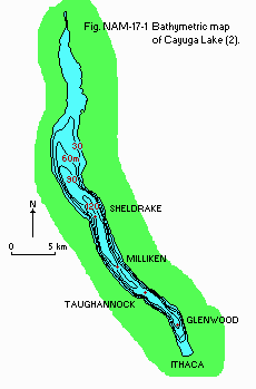 Cayuga Lake Topographic Map Bathymetric Map | Cayuga Lake | World Lake Database - Ilec